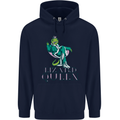 Lizard Queen Chameleon Bearded Dragon Mens 80% Cotton Hoodie Navy Blue