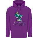 Lizard Queen Chameleon Bearded Dragon Mens 80% Cotton Hoodie Purple