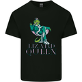 Lizard Queen Chameleon Bearded Dragon Mens Cotton T-Shirt Tee Top Black