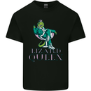 Lizard Queen Chameleon Bearded Dragon Mens Cotton T-Shirt Tee Top Black