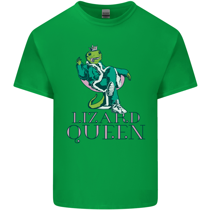 Lizard Queen Chameleon Bearded Dragon Mens Cotton T-Shirt Tee Top Irish Green