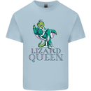 Lizard Queen Chameleon Bearded Dragon Mens Cotton T-Shirt Tee Top Light Blue