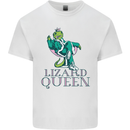 Lizard Queen Chameleon Bearded Dragon Mens Cotton T-Shirt Tee Top White