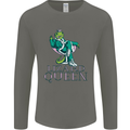 Lizard Queen Chameleon Bearded Dragon Mens Long Sleeve T-Shirt Charcoal