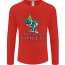 Lizard Queen Chameleon Bearded Dragon Mens Long Sleeve T-Shirt Red