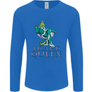 Lizard Queen Chameleon Bearded Dragon Mens Long Sleeve T-Shirt Royal Blue