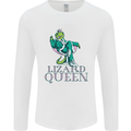 Lizard Queen Chameleon Bearded Dragon Mens Long Sleeve T-Shirt White