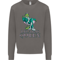 Lizard Queen Chameleon Bearded Dragon Mens Sweatshirt Jumper Charcoal