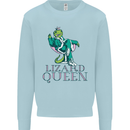 Lizard Queen Chameleon Bearded Dragon Mens Sweatshirt Jumper Light Blue