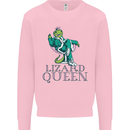 Lizard Queen Chameleon Bearded Dragon Mens Sweatshirt Jumper Light Pink
