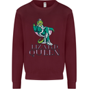 Lizard Queen Chameleon Bearded Dragon Mens Sweatshirt Jumper Maroon