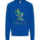 Lizard Queen Chameleon Bearded Dragon Mens Sweatshirt Jumper Royal Blue