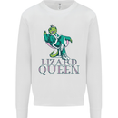 Lizard Queen Chameleon Bearded Dragon Mens Sweatshirt Jumper White
