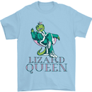 Lizard Queen Chameleon Bearded Dragon Mens T-Shirt 100% Cotton Light Blue