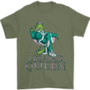 Lizard Queen Chameleon Bearded Dragon Mens T-Shirt 100% Cotton Military Green