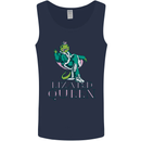 Lizard Queen Chameleon Bearded Dragon Mens Vest Tank Top Navy Blue