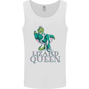 Lizard Queen Chameleon Bearded Dragon Mens Vest Tank Top White