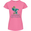 Lizard Queen Chameleon Bearded Dragon Womens Petite Cut T-Shirt Azalea