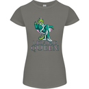 Lizard Queen Chameleon Bearded Dragon Womens Petite Cut T-Shirt Charcoal
