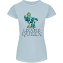 Lizard Queen Chameleon Bearded Dragon Womens Petite Cut T-Shirt Light Blue