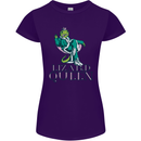 Lizard Queen Chameleon Bearded Dragon Womens Petite Cut T-Shirt Purple