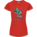 Lizard Queen Chameleon Bearded Dragon Womens Petite Cut T-Shirt Red