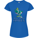 Lizard Queen Chameleon Bearded Dragon Womens Petite Cut T-Shirt Royal Blue