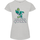Lizard Queen Chameleon Bearded Dragon Womens Petite Cut T-Shirt Sports Grey
