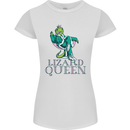 Lizard Queen Chameleon Bearded Dragon Womens Petite Cut T-Shirt White