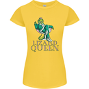 Lizard Queen Chameleon Bearded Dragon Womens Petite Cut T-Shirt Yellow