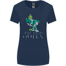 Lizard Queen Chameleon Bearded Dragon Womens Wider Cut T-Shirt Navy Blue