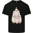 Llama Christmas Tree Xmas Kids T-Shirt Childrens Black