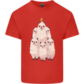 Llama Christmas Tree Xmas Kids T-Shirt Childrens Red