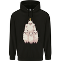 Llama Christmas Tree Xmas Mens 80% Cotton Hoodie Black