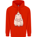 Llama Christmas Tree Xmas Mens 80% Cotton Hoodie Bright Red
