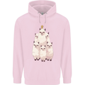 Llama Christmas Tree Xmas Mens 80% Cotton Hoodie Light Pink