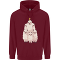 Llama Christmas Tree Xmas Mens 80% Cotton Hoodie Maroon