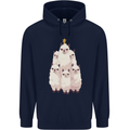 Llama Christmas Tree Xmas Mens 80% Cotton Hoodie Navy Blue