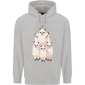 Llama Christmas Tree Xmas Mens 80% Cotton Hoodie Sports Grey