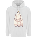 Llama Christmas Tree Xmas Mens 80% Cotton Hoodie White