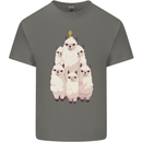 Llama Christmas Tree Xmas Mens Cotton T-Shirt Tee Top Charcoal