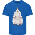 Llama Christmas Tree Xmas Mens Cotton T-Shirt Tee Top Royal Blue