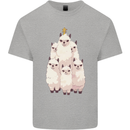 Llama Christmas Tree Xmas Mens Cotton T-Shirt Tee Top Sports Grey