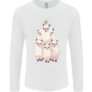 Llama Christmas Tree Xmas Mens Long Sleeve T-Shirt White