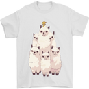 Llama Christmas Tree Xmas Mens T-Shirt 100% Cotton White
