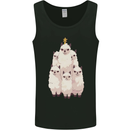 Llama Christmas Tree Xmas Mens Vest Tank Top Black