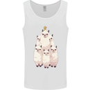 Llama Christmas Tree Xmas Mens Vest Tank Top White