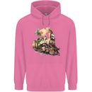 Locomotive Watercolour Trainspotter Trains Mens 80% Cotton Hoodie Azelea