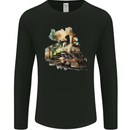 Locomotive Watercolour Trainspotter Trains Mens Long Sleeve T-Shirt Black