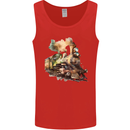 Locomotive Watercolour Trainspotter Trains Mens Vest Tank Top Red